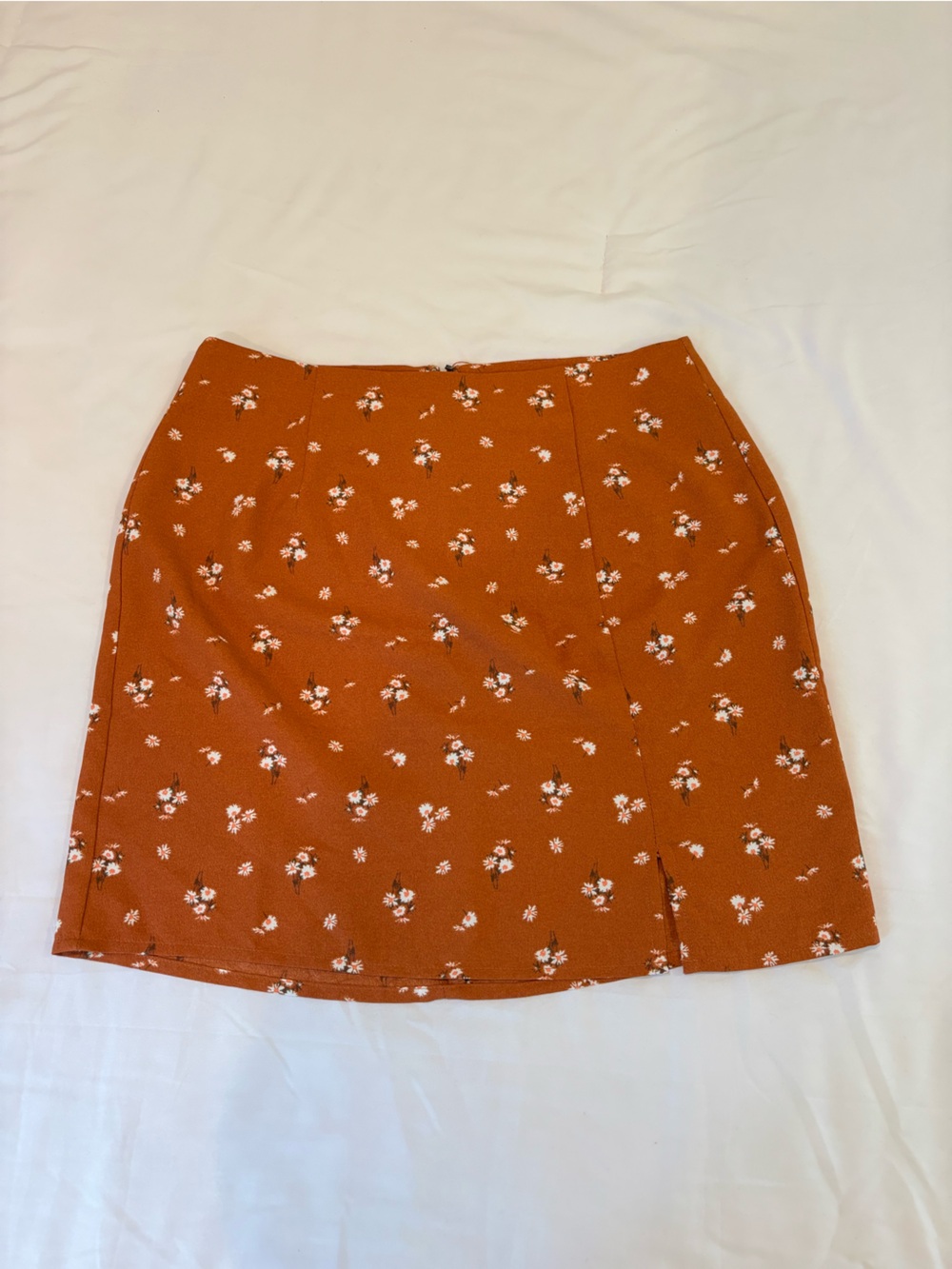 Aeropostale Burnt Orange Floral A-Line Mini Skirt